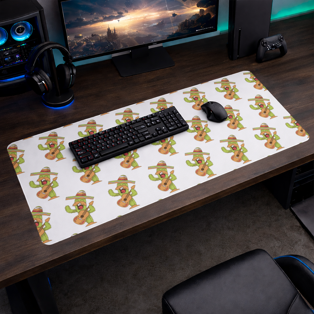 Mariachi Cactus Playing Guitar Mouse Pad