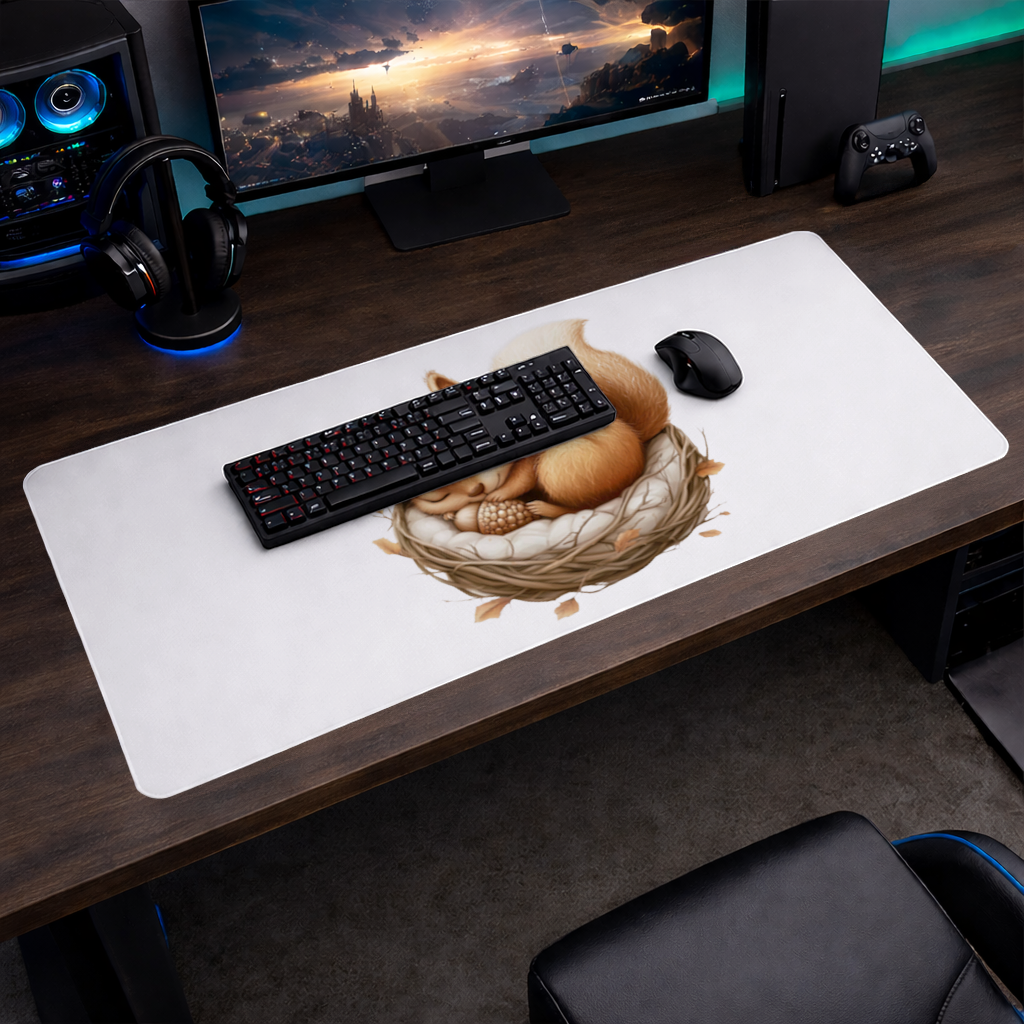 Sleeping Baby Squirrel in Nest Mouse Pad