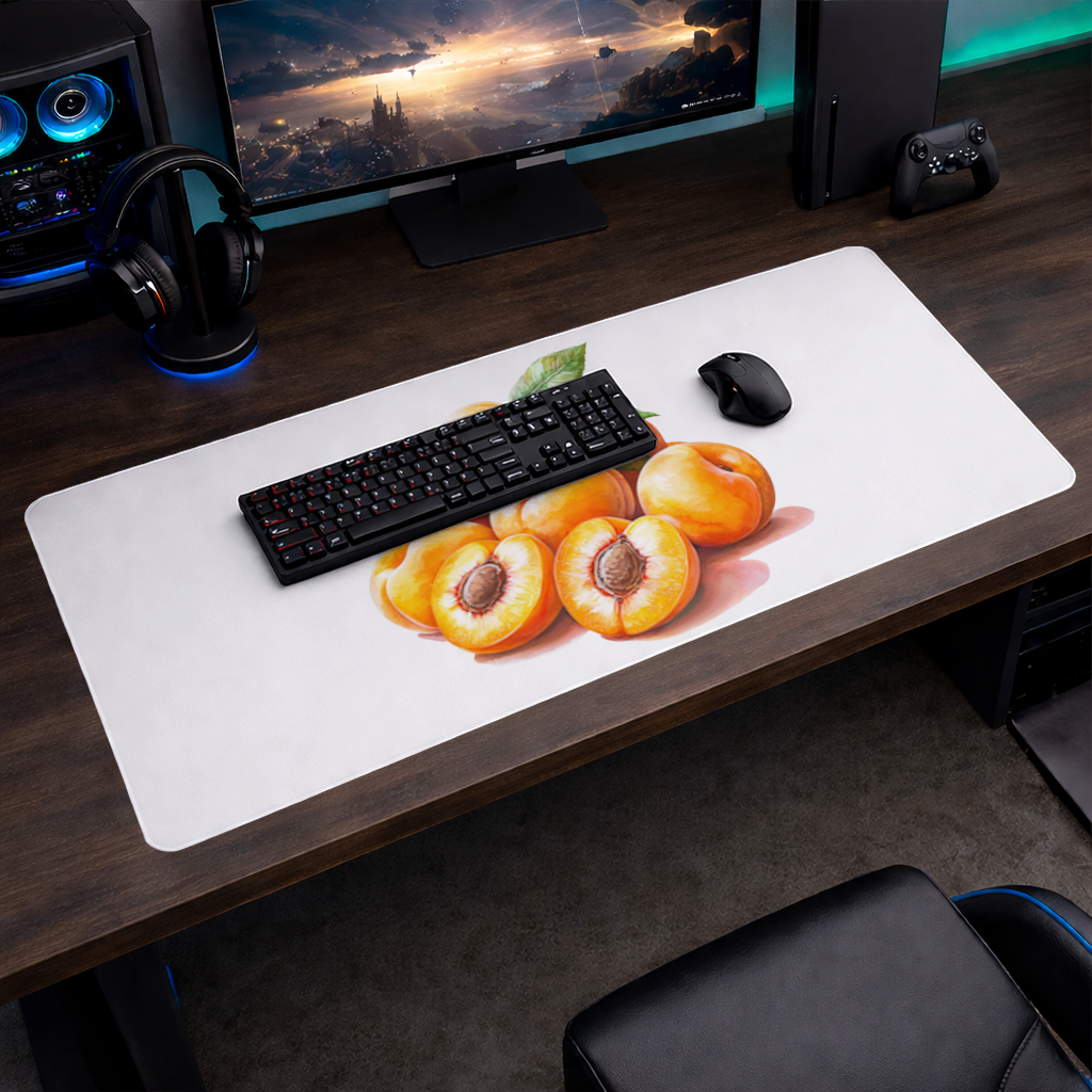 Sulu Boya Kayısı ve Yaprak Mouse Pad
