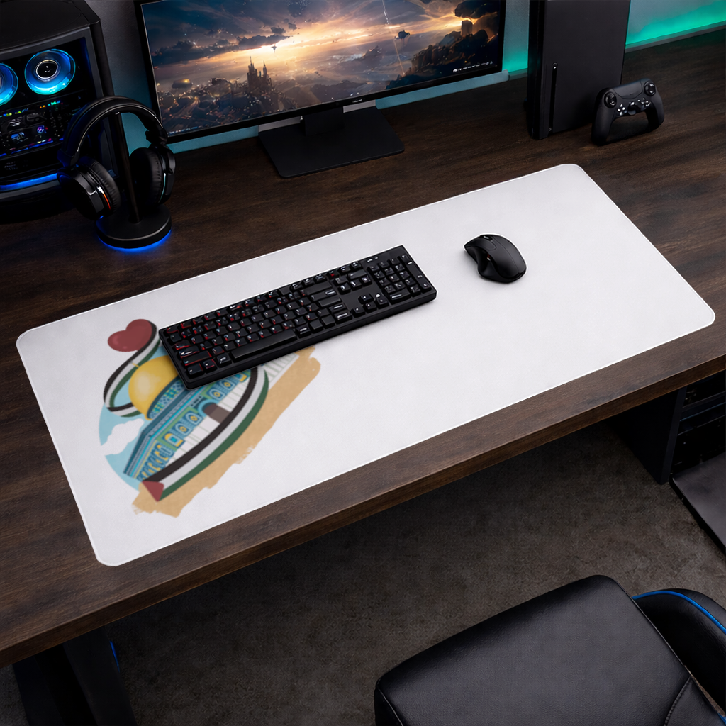 Kubbet-üs Sahra with the Palestinian flag and a heart Mouse Pad