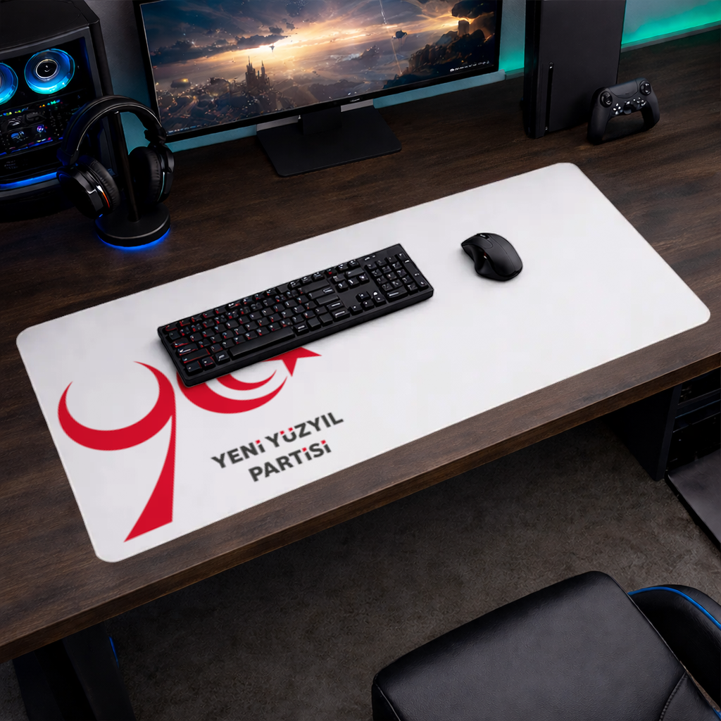 Beyaz Zemin Üzerinde Yeni Yüzyıl Partisi Logosu Mouse Pad