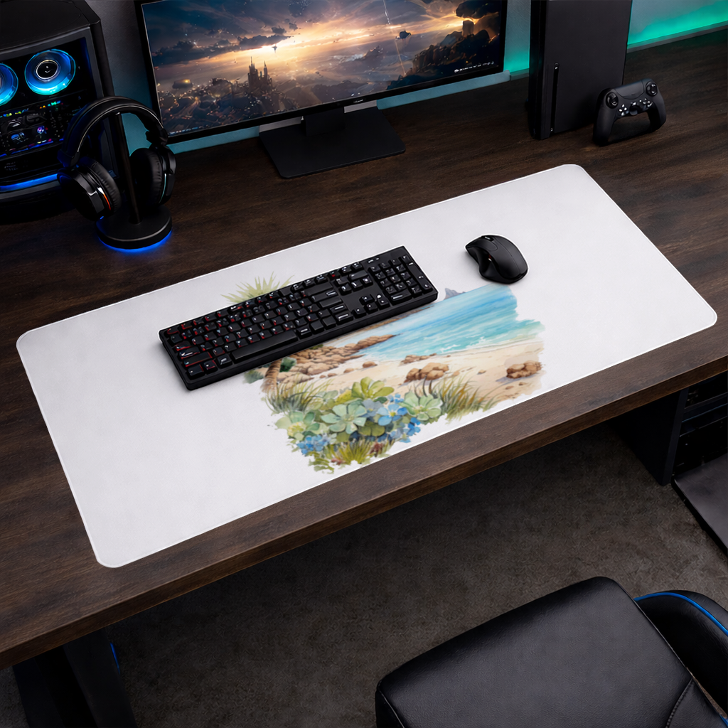 Turkuaz Deniz ve Tropikal Palmiye Mouse Pad
