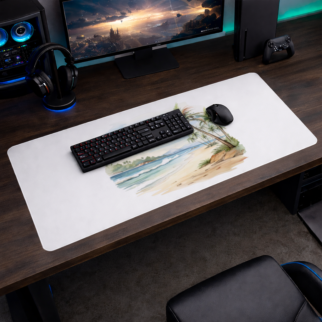 Tropikal Palmiye Sahili Mouse Pad