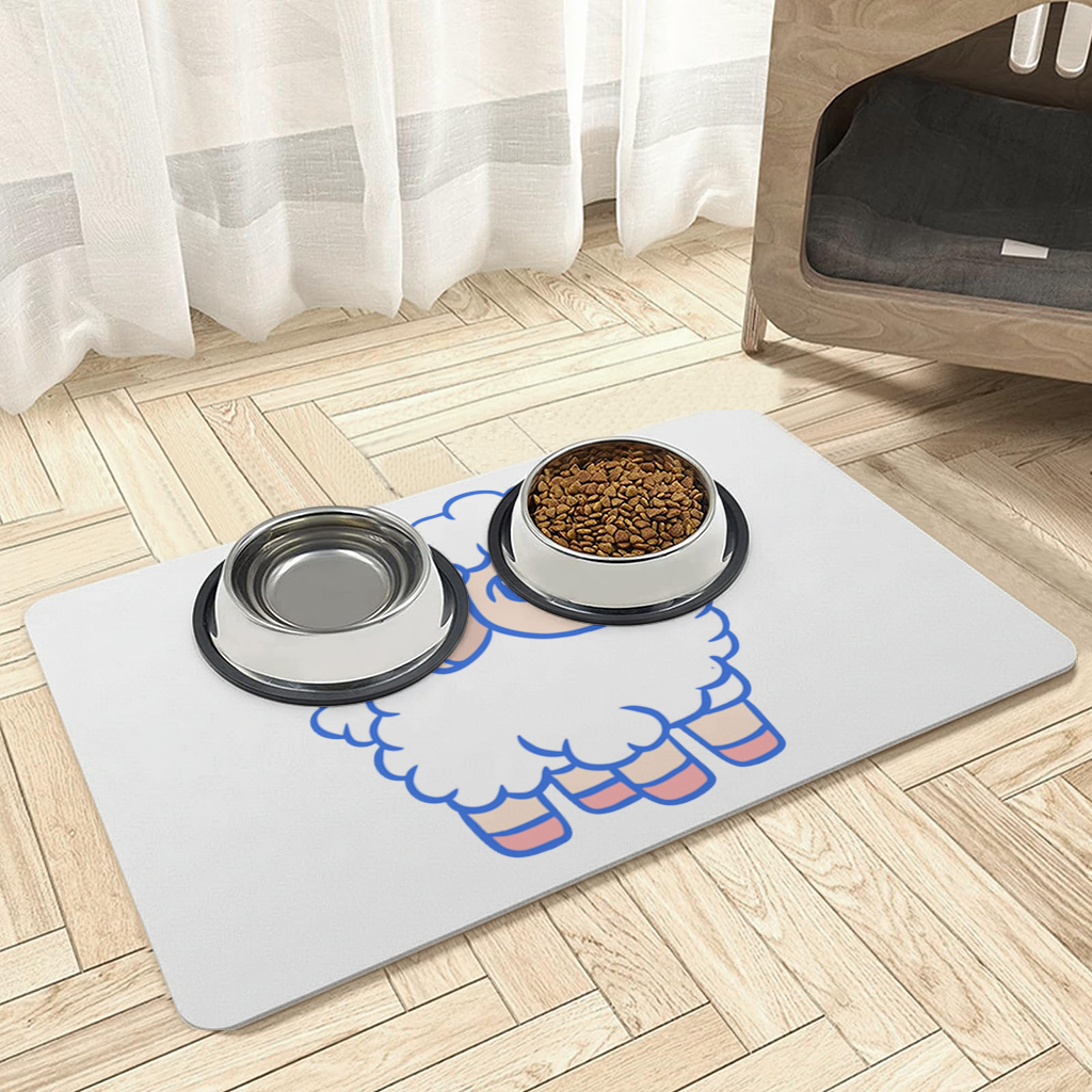Cute Kawaii Lamb Pet Feeding Mat