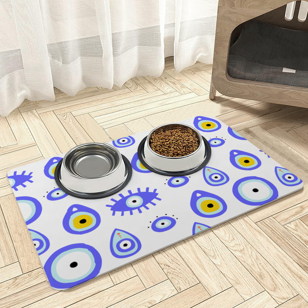 Evil Eye Pattern Pet Feeding Mat