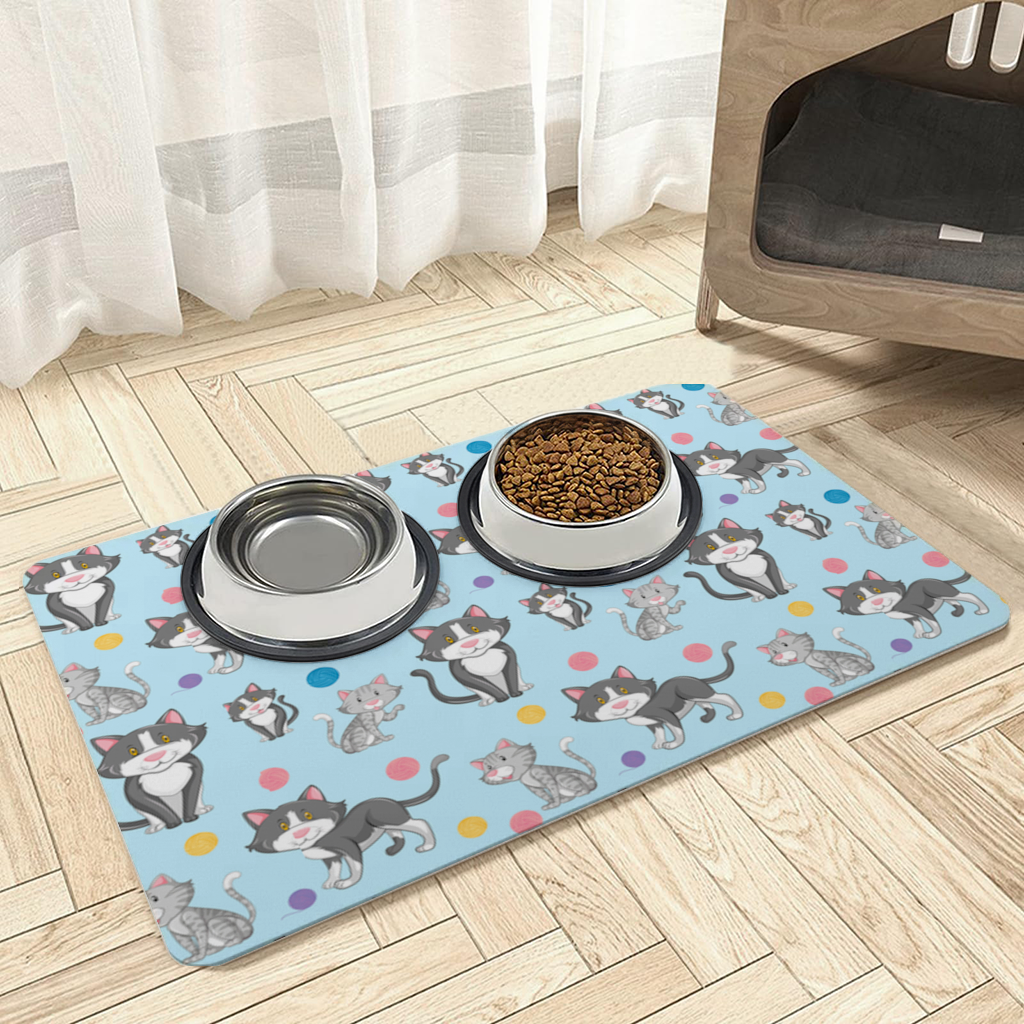 cat repeat pattern Pet Feeding Mat
