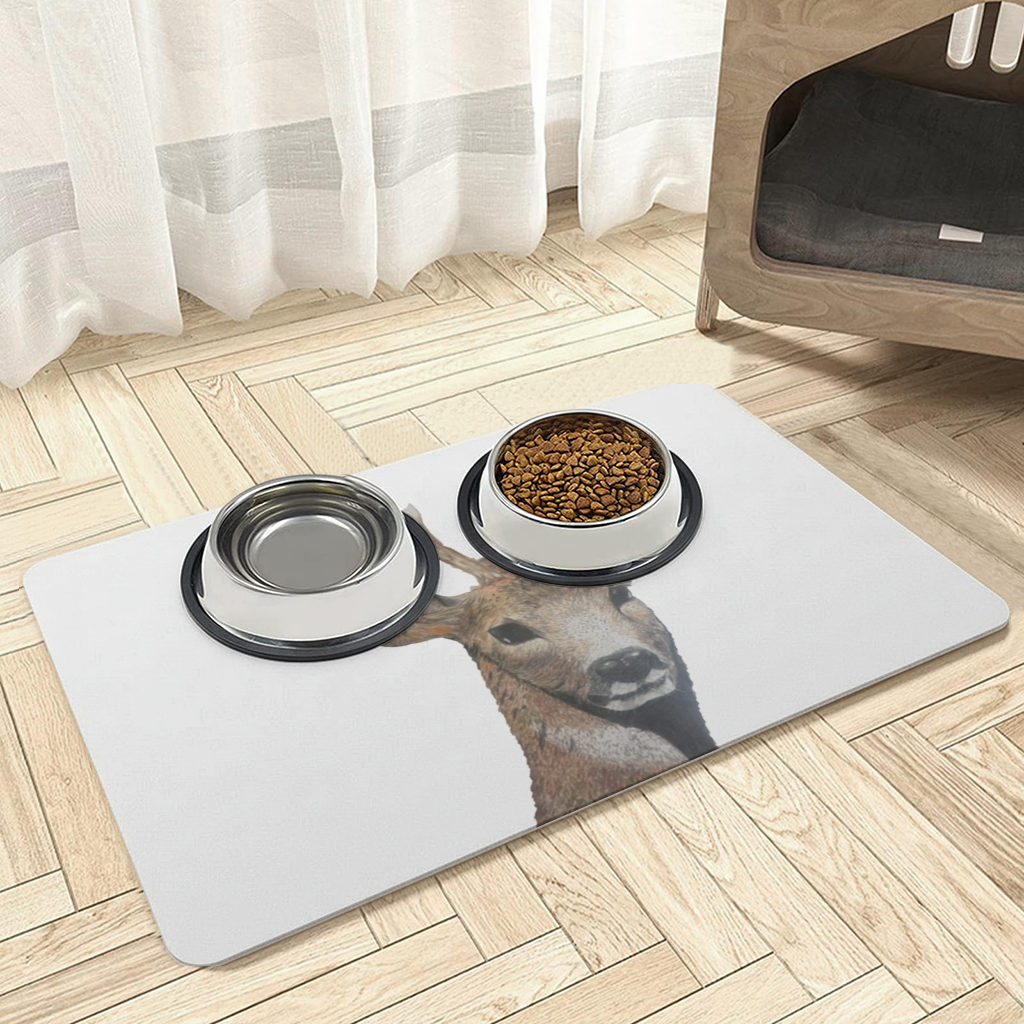 Deer colored pencil sketch Pet Feeding Mat