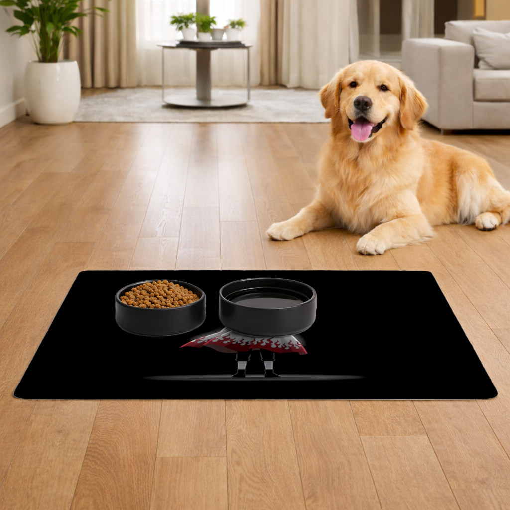 Power from Darkness Naruto Uzumaki Hokage Silhouette Pet Feeding Mat
