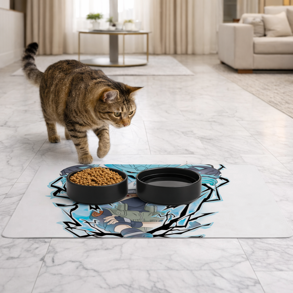 Kakashi Hatake The Copy Ninja of the Leaf Pet Feeding Mat