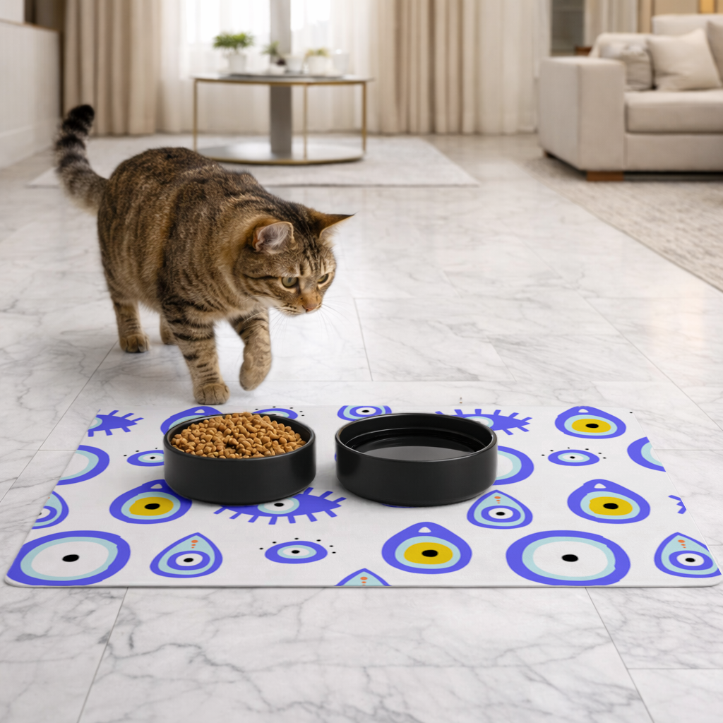 Evil Eye Pattern Pet Feeding Mat