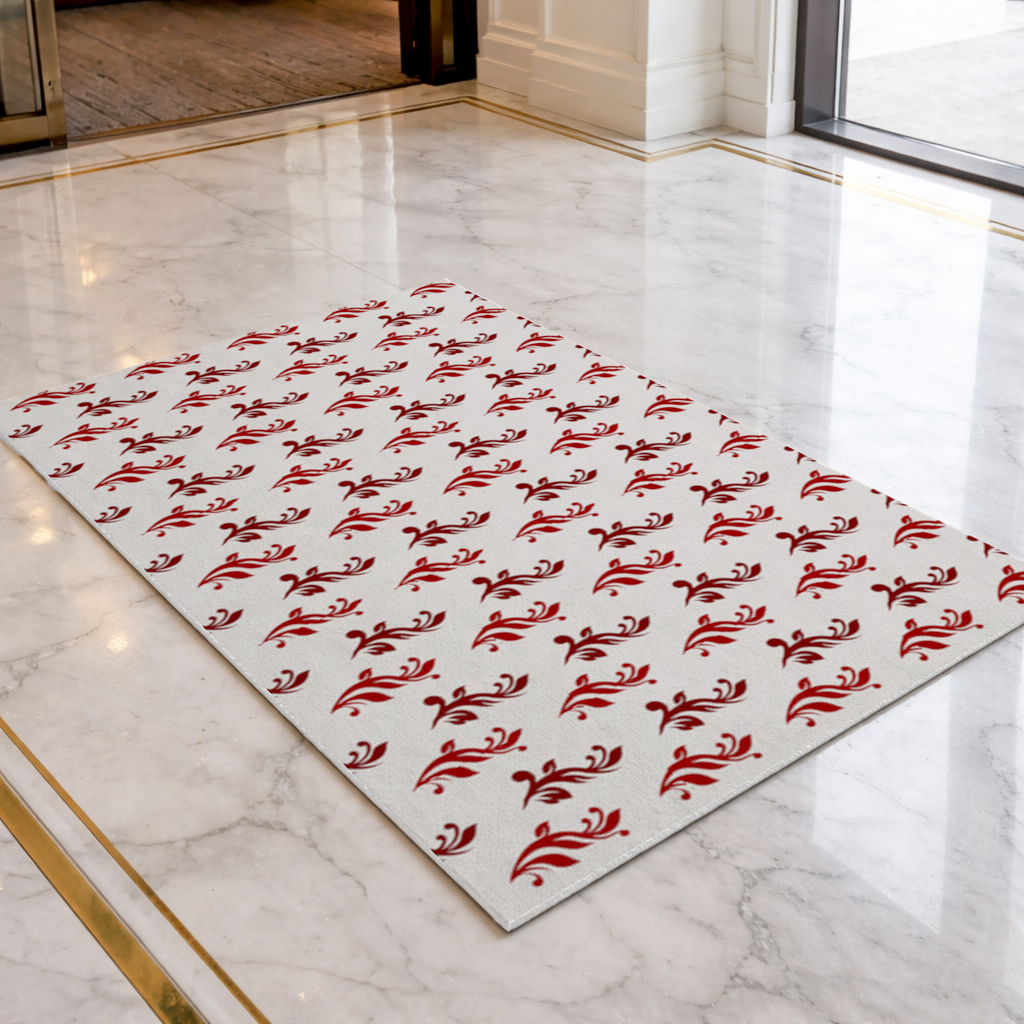 Burgundy Baroque Swirls Doormat