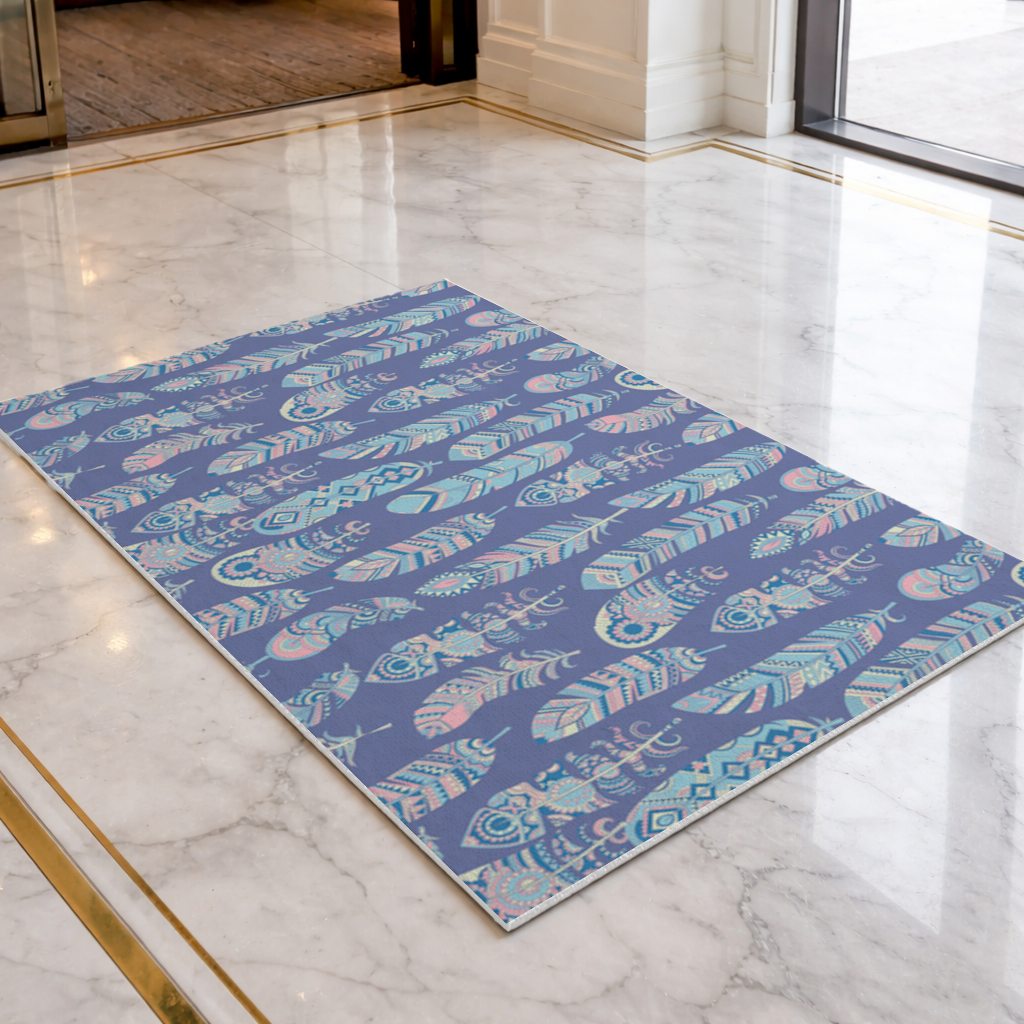 Boho Tribal Feather Doormat