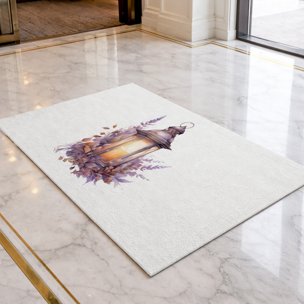 Cottagecore Lavender and Leaves Lantern Doormat
