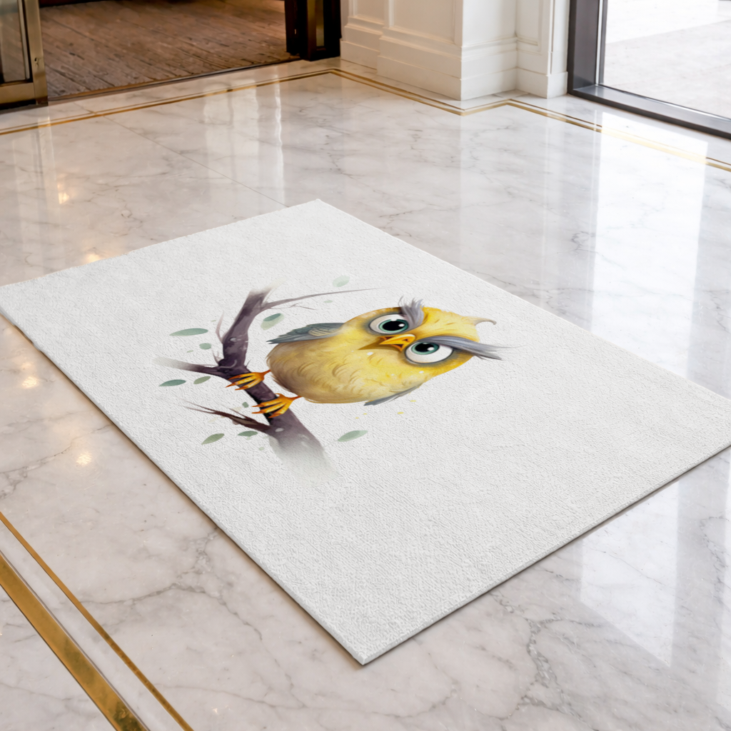 Grumpy Yellow Owl Doormat