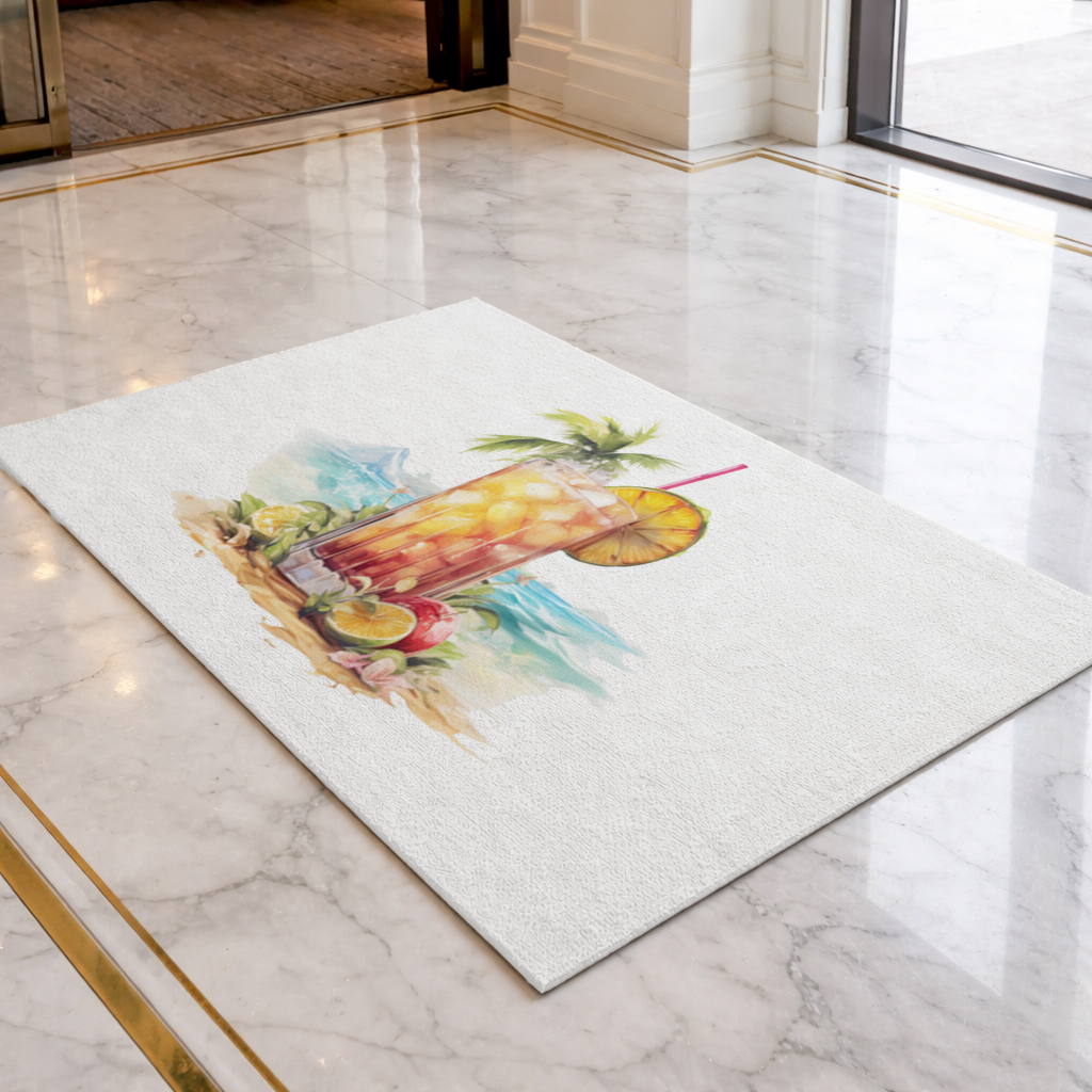 Tropical Island Beach Cocktail with Fruit Doormat