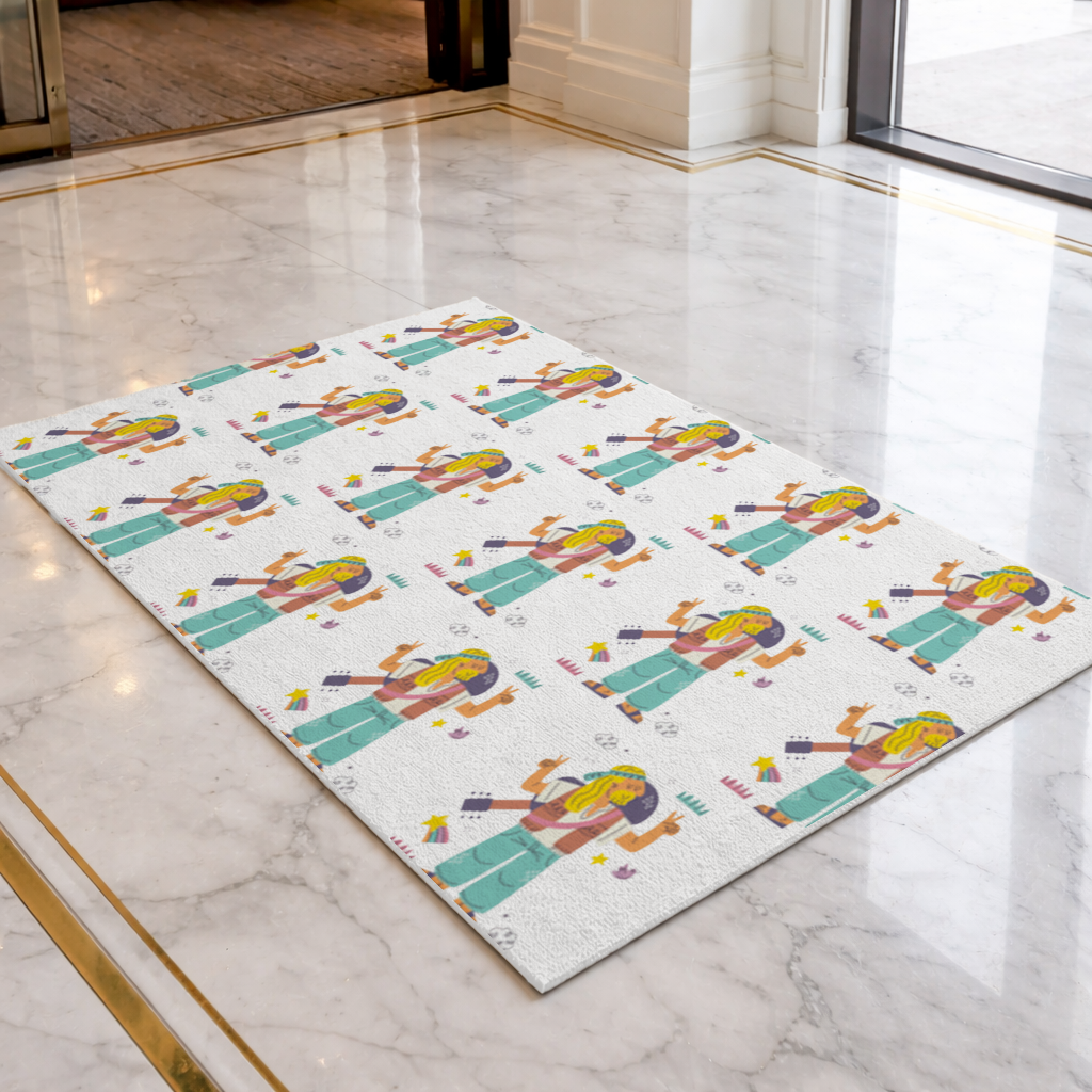 Retro Hippie Character Doormat