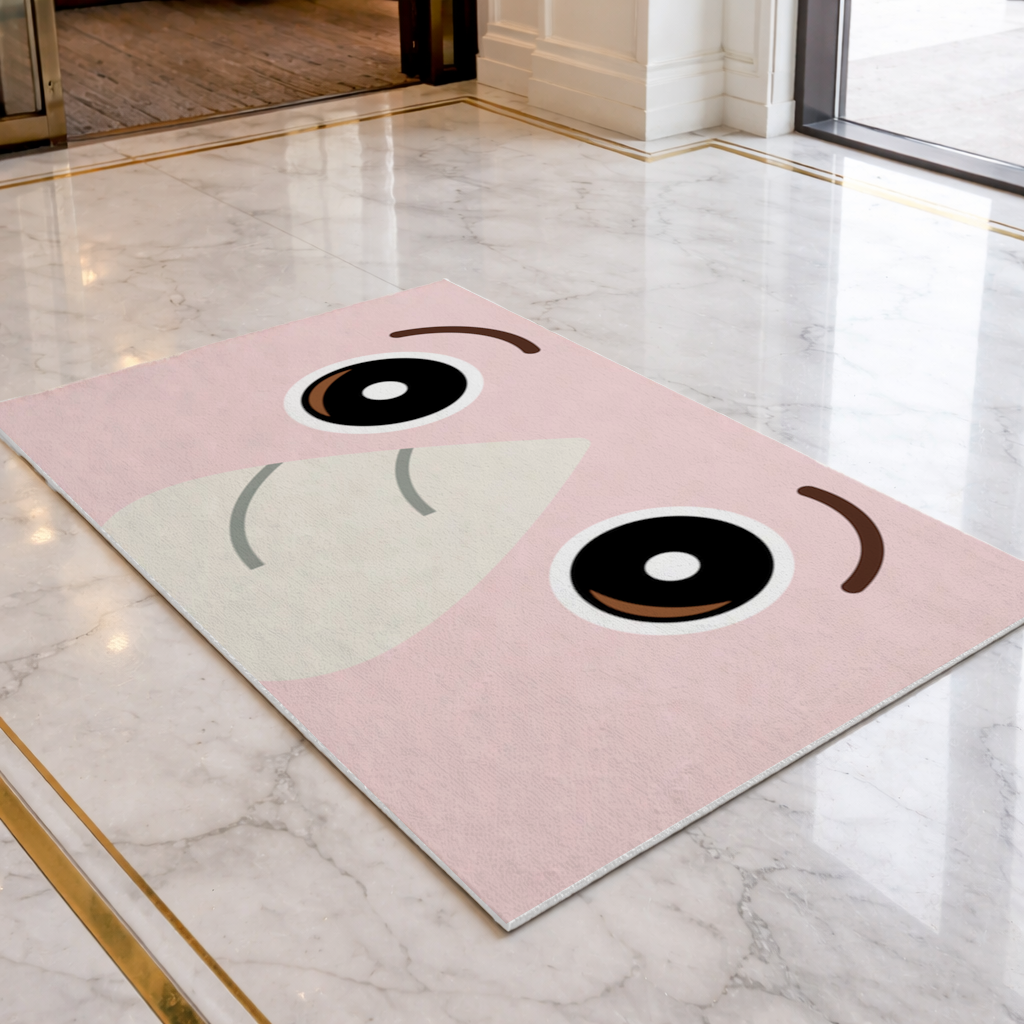 Teddy Bear Pooli-Cute Pink Rhino Gogo Face Doormat