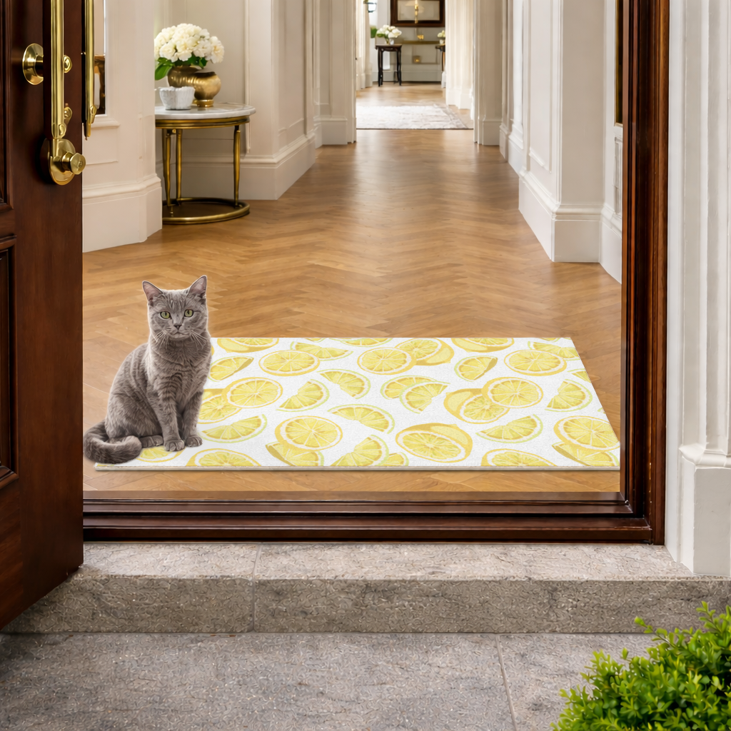 Fresh Lemon Slices Vibrant Summer Pattern Doormat