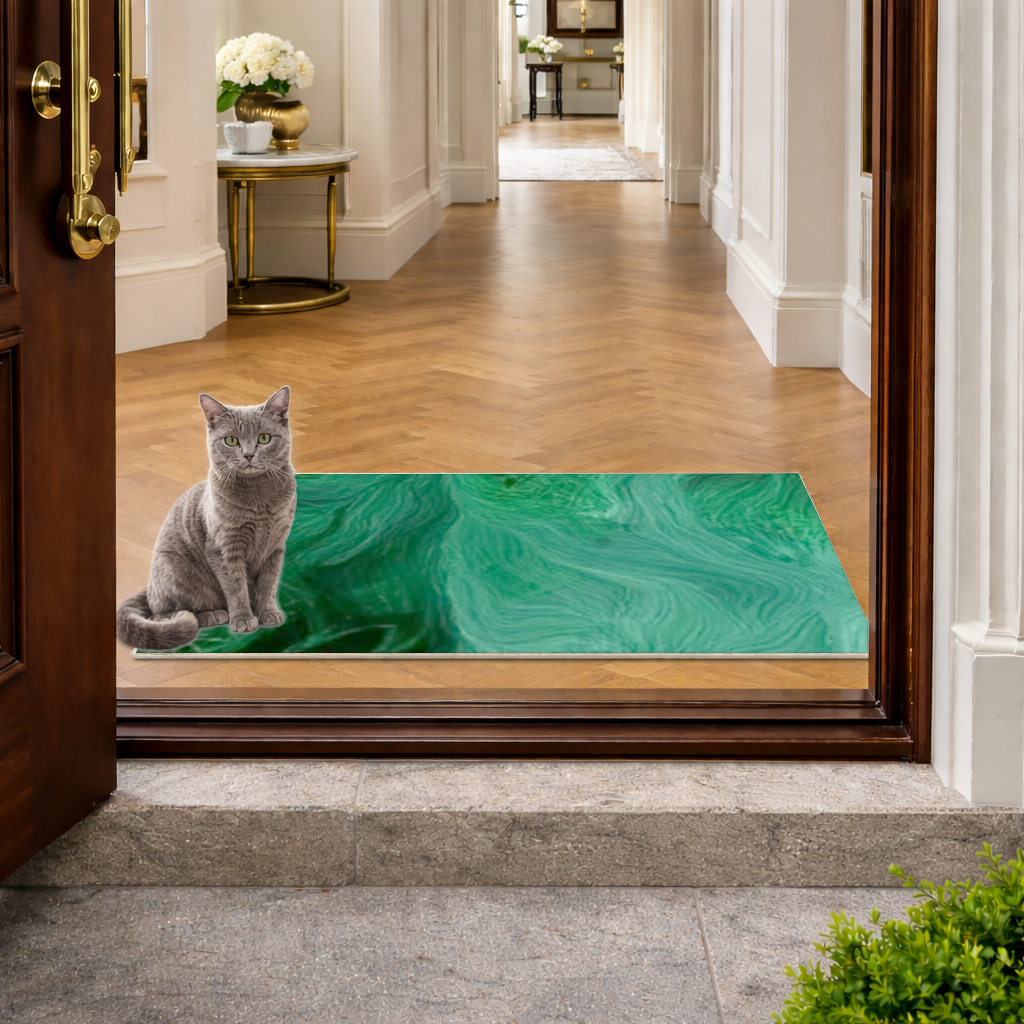 Black and green marbling Doormat