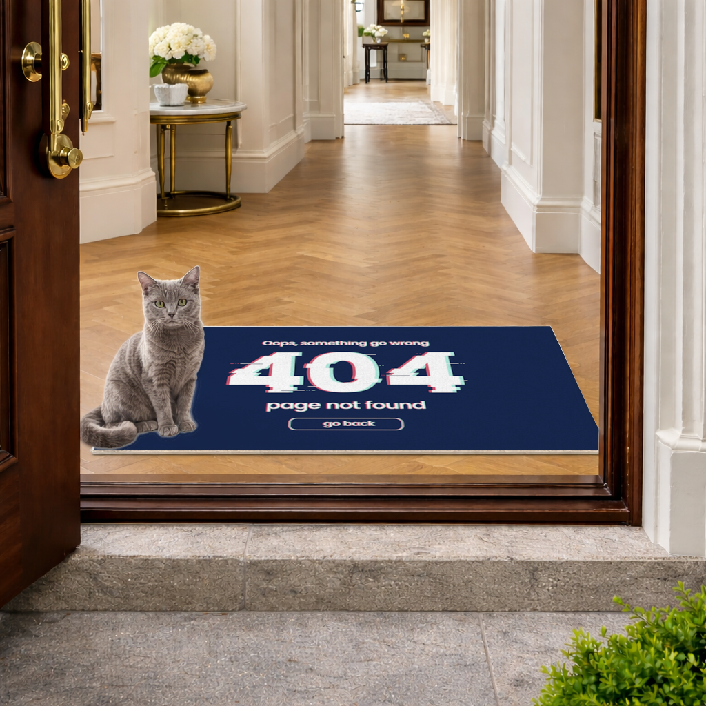 404 Error Glitch Design Doormat