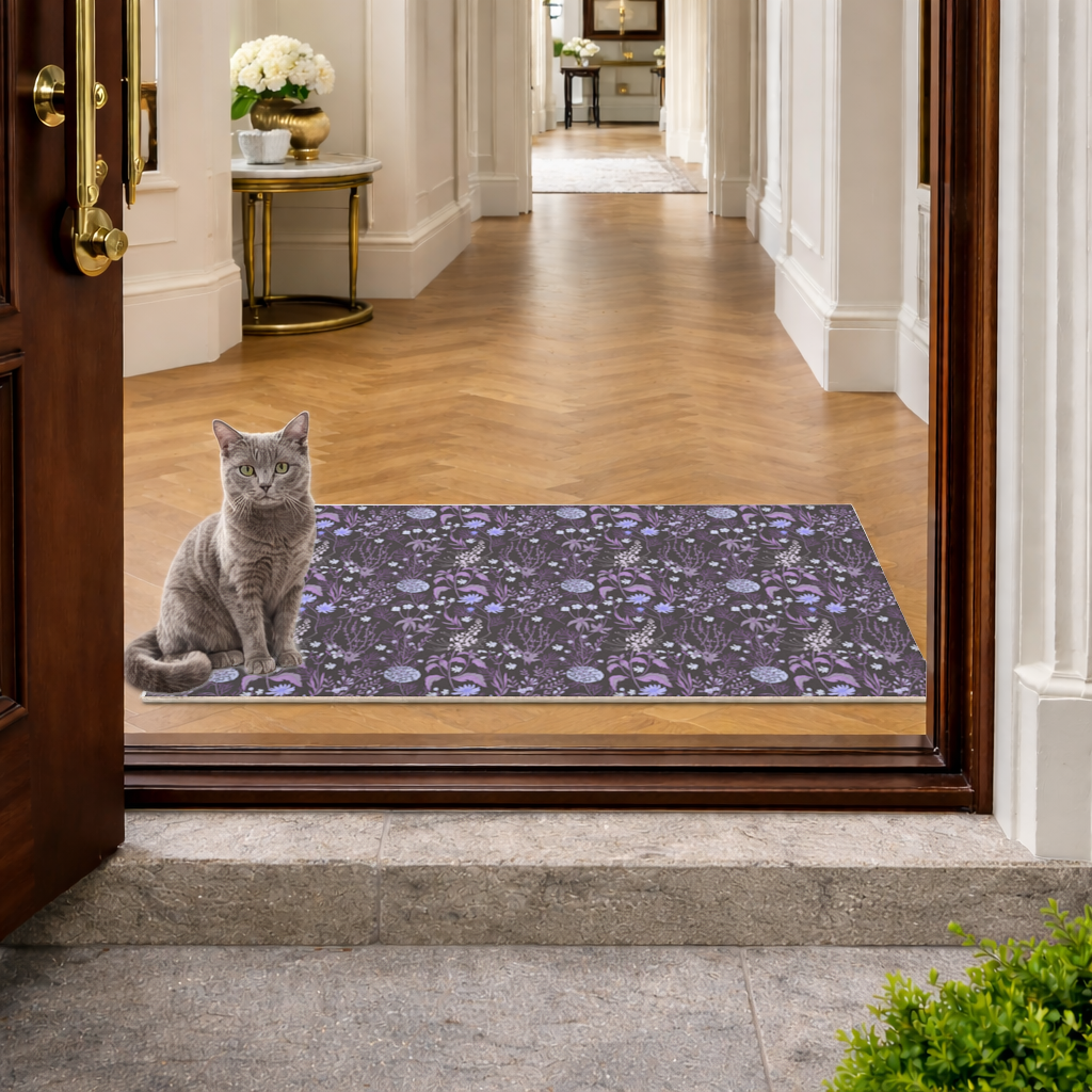 Purple Gothic Botanical Doormat