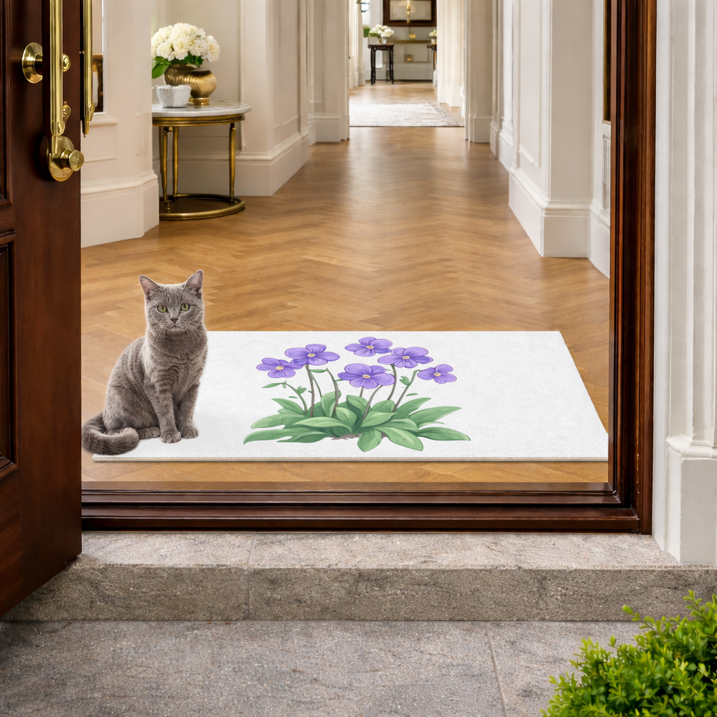 Cottagecore Purple Violets Doormat