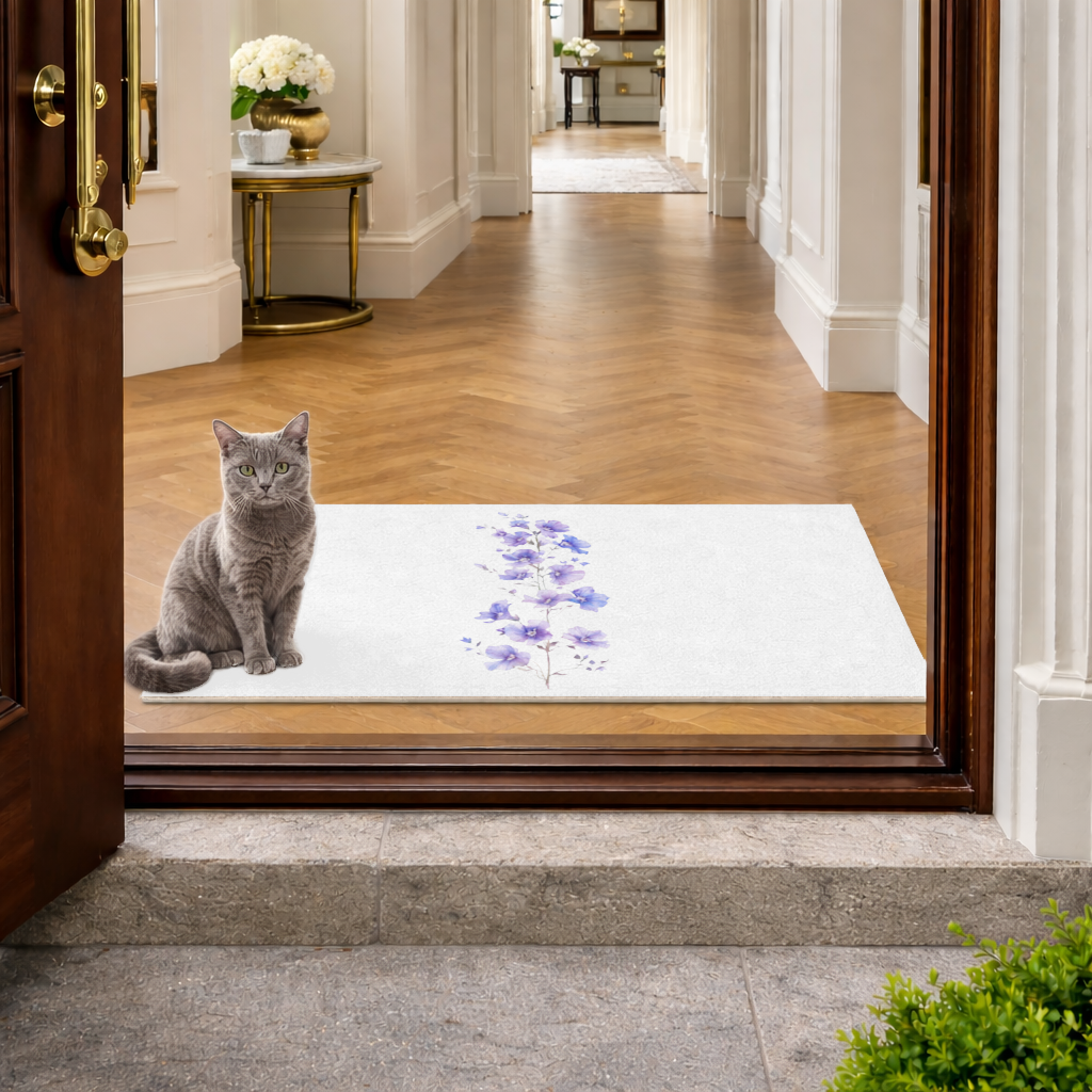 Delicate Blue Flax Wildflowers Doormat