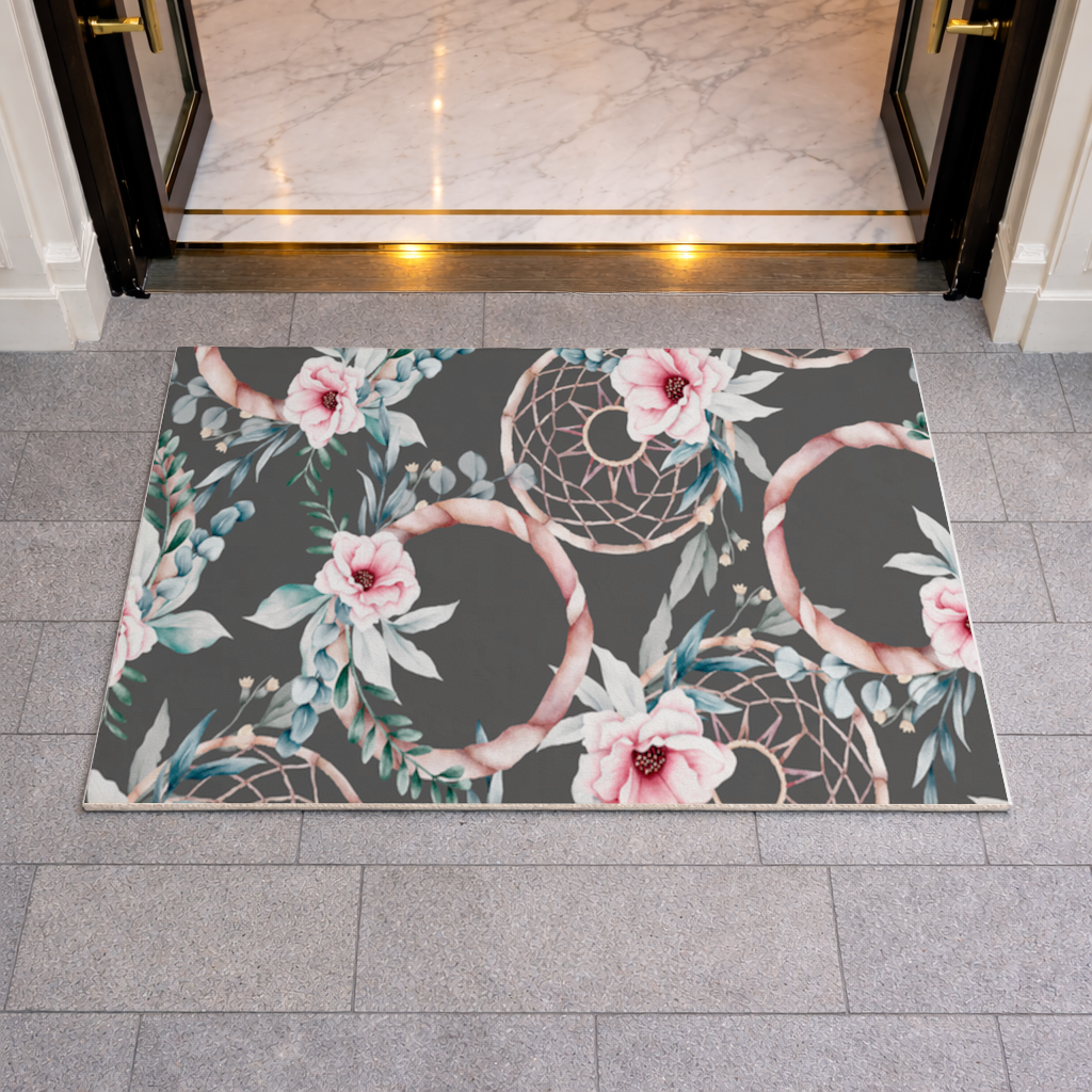Boho Floral Dreamcatcher Pattern Doormat