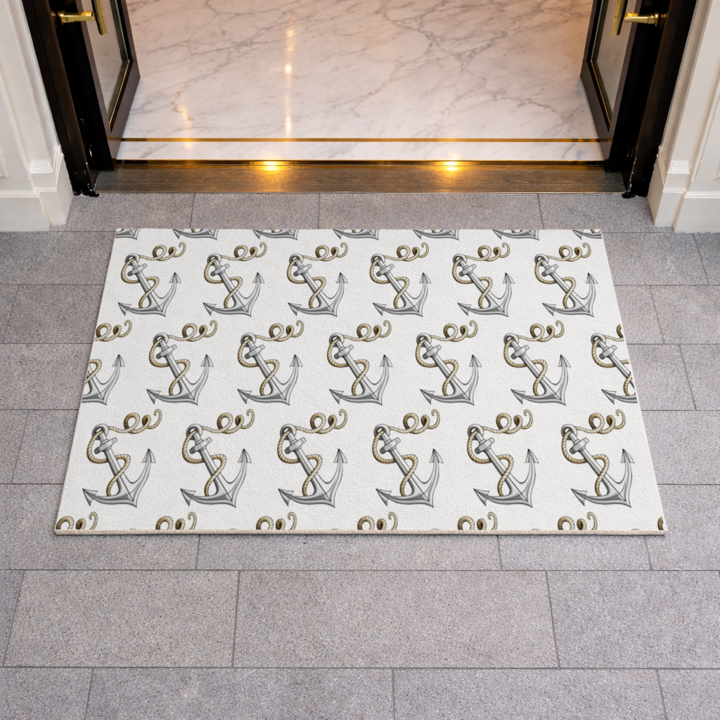 Sailor Anchor with Rope Tattoo Art Doormat