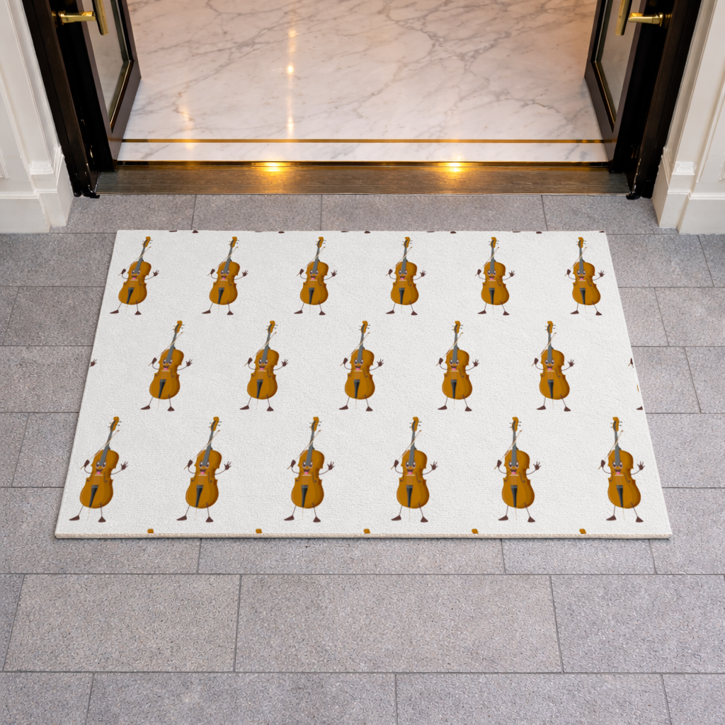 Happy Cello Character Art Design Doormat