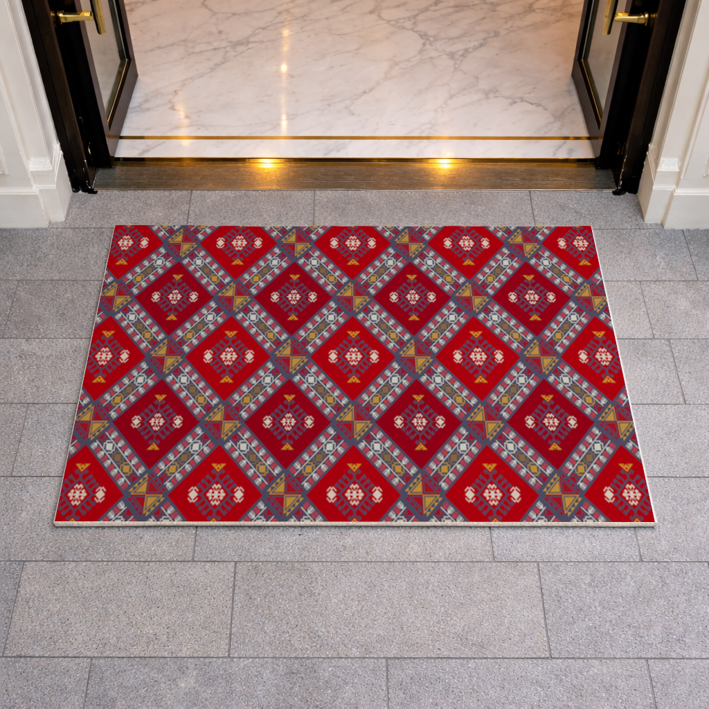 Geleneksel Kilim Desenli Motif Kapı Önü Paspası