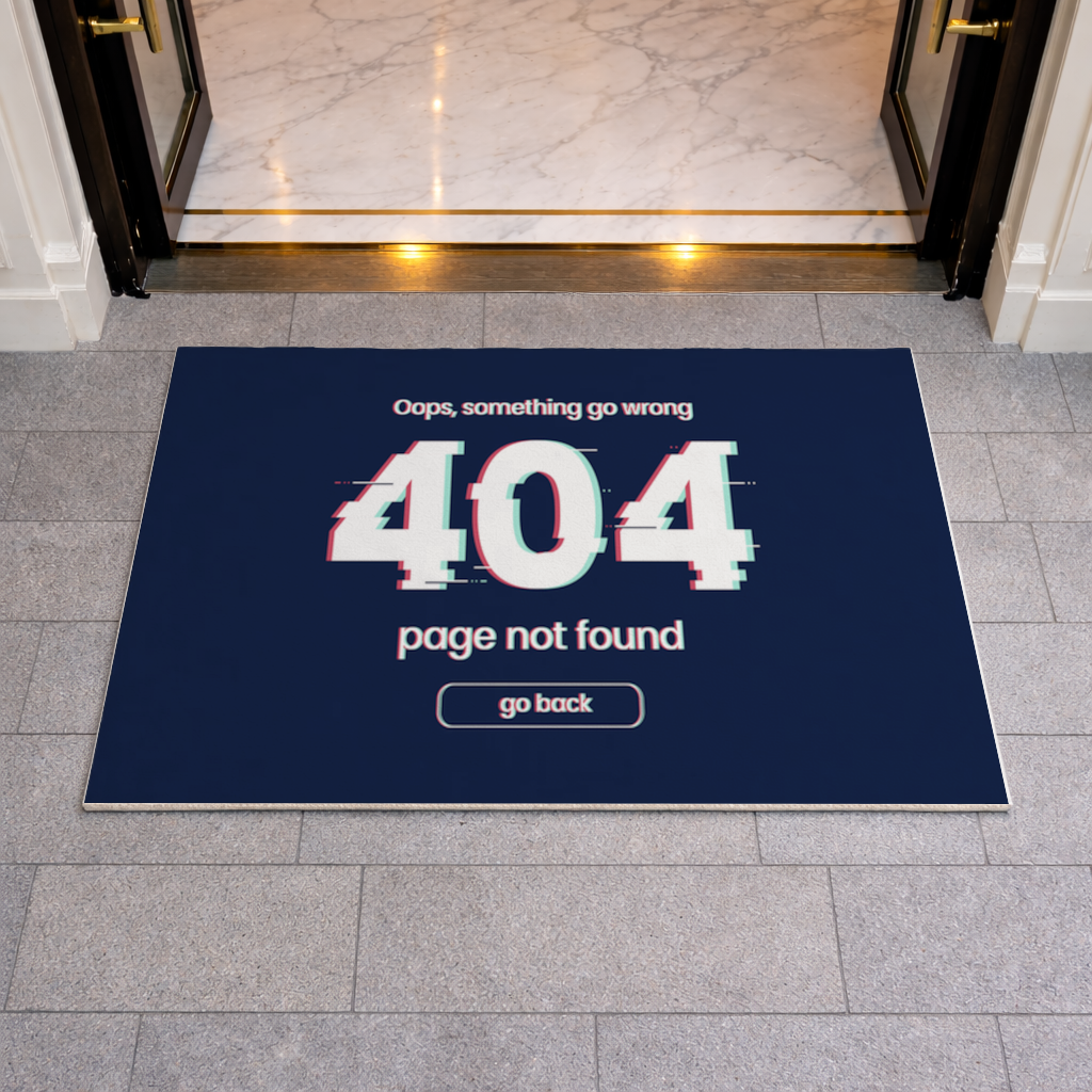 404 Error Glitch Design Doormat