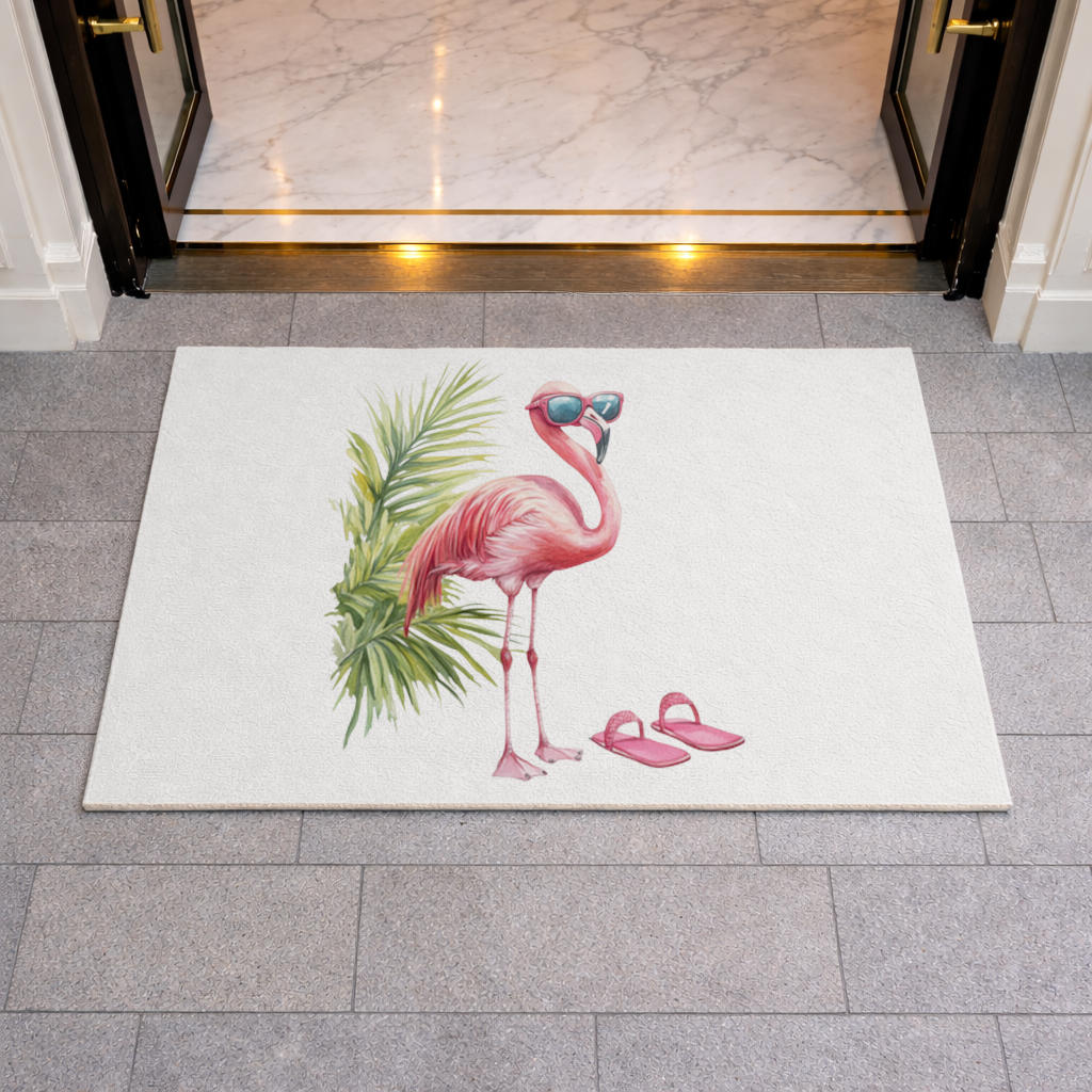 Pink Flamingo with Sunglasses Doormat