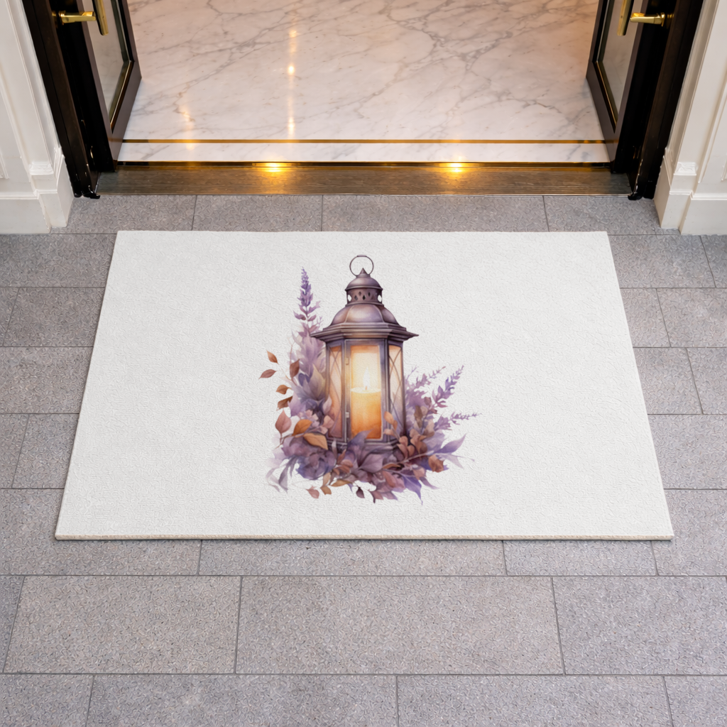 Cottagecore Lavender and Leaves Lantern Doormat