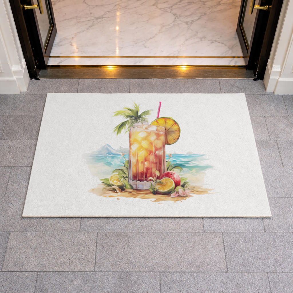Tropical Island Beach Cocktail with Fruit Doormat
