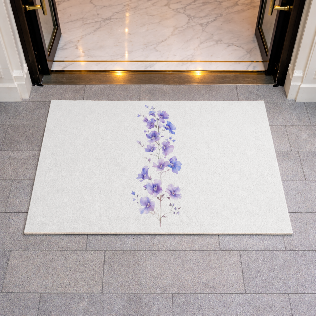 Delicate Blue Flax Wildflowers Doormat