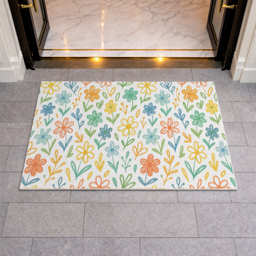 Colorful Boho Wildflowers Doormat