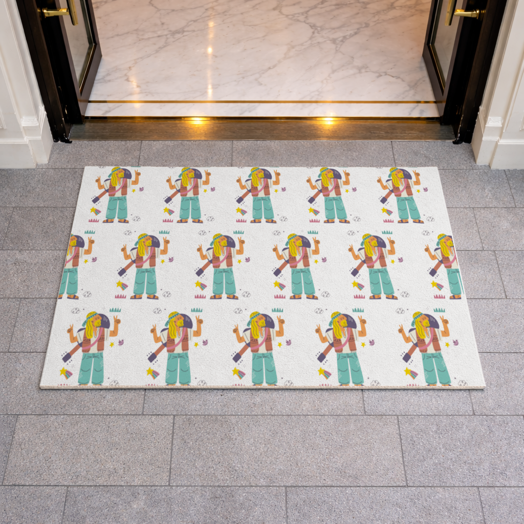 Retro Hippie Character Doormat