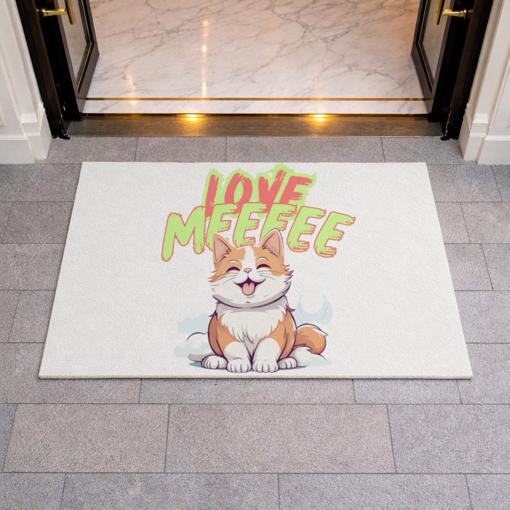 Cute Orange Cat Love Me Doormat