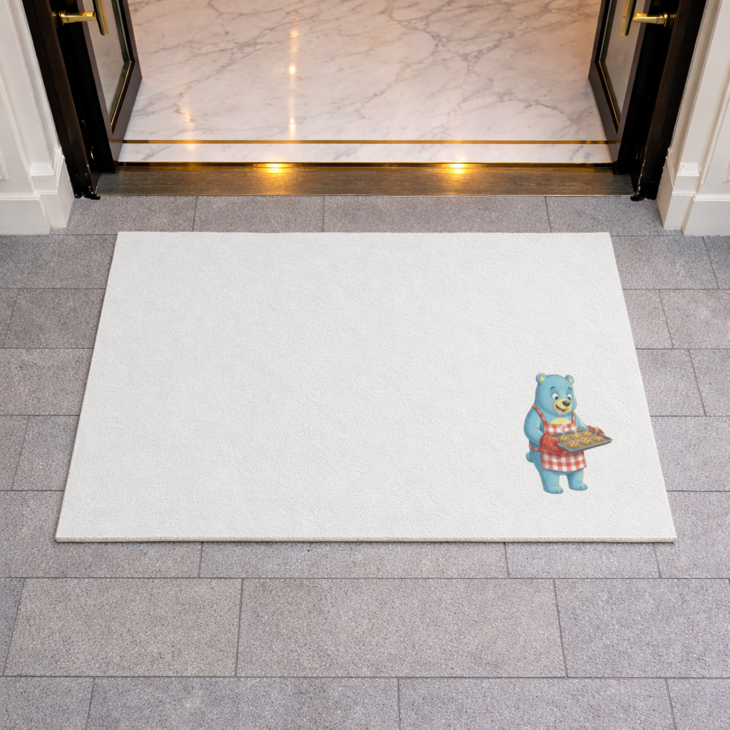 Blue Bear Pooli-Bakery-Cartoon character Doormat