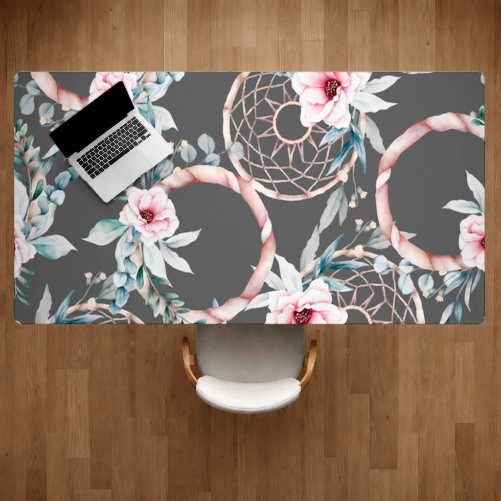 Boho Floral Dreamcatcher Pattern Desk Pad
