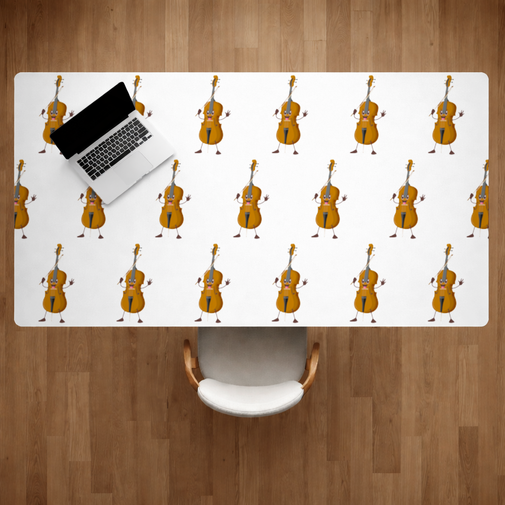 Happy Cello Character Art Design Desk Pad