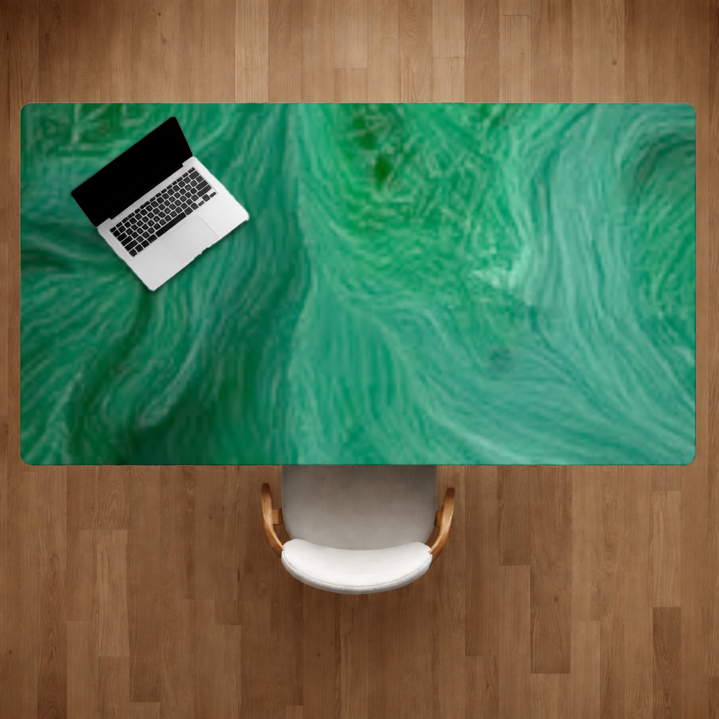 Black and green marbling Desk Pad