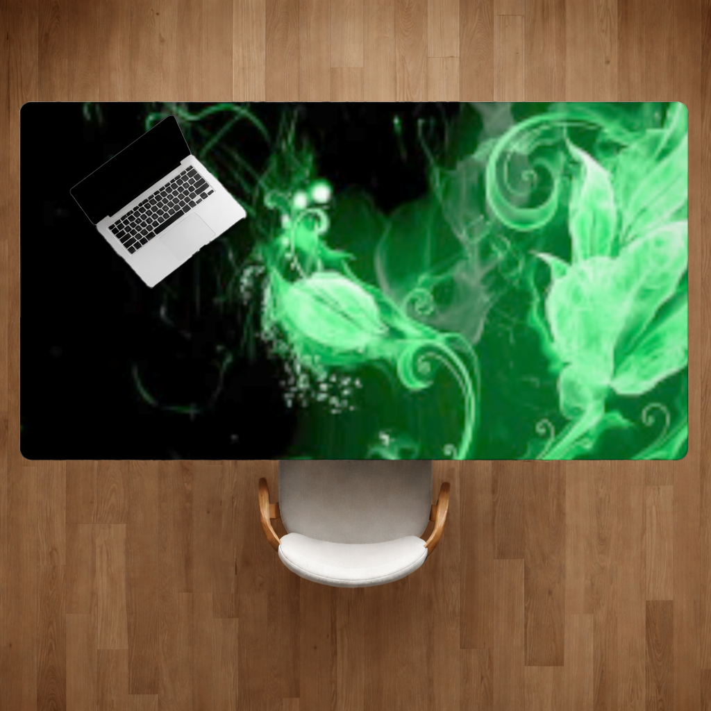 Green and black smokes Desk Pad