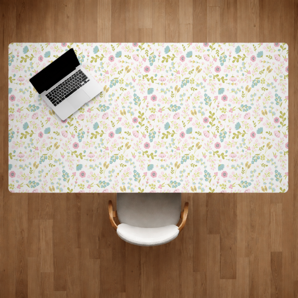 Pastel Spring Floral Desk Pad