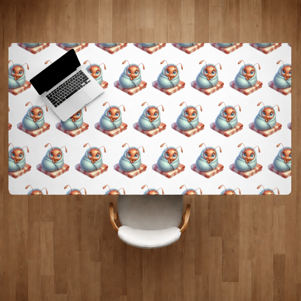 Kawaii Baby Ant Wrapped in Blanket Desk Pad