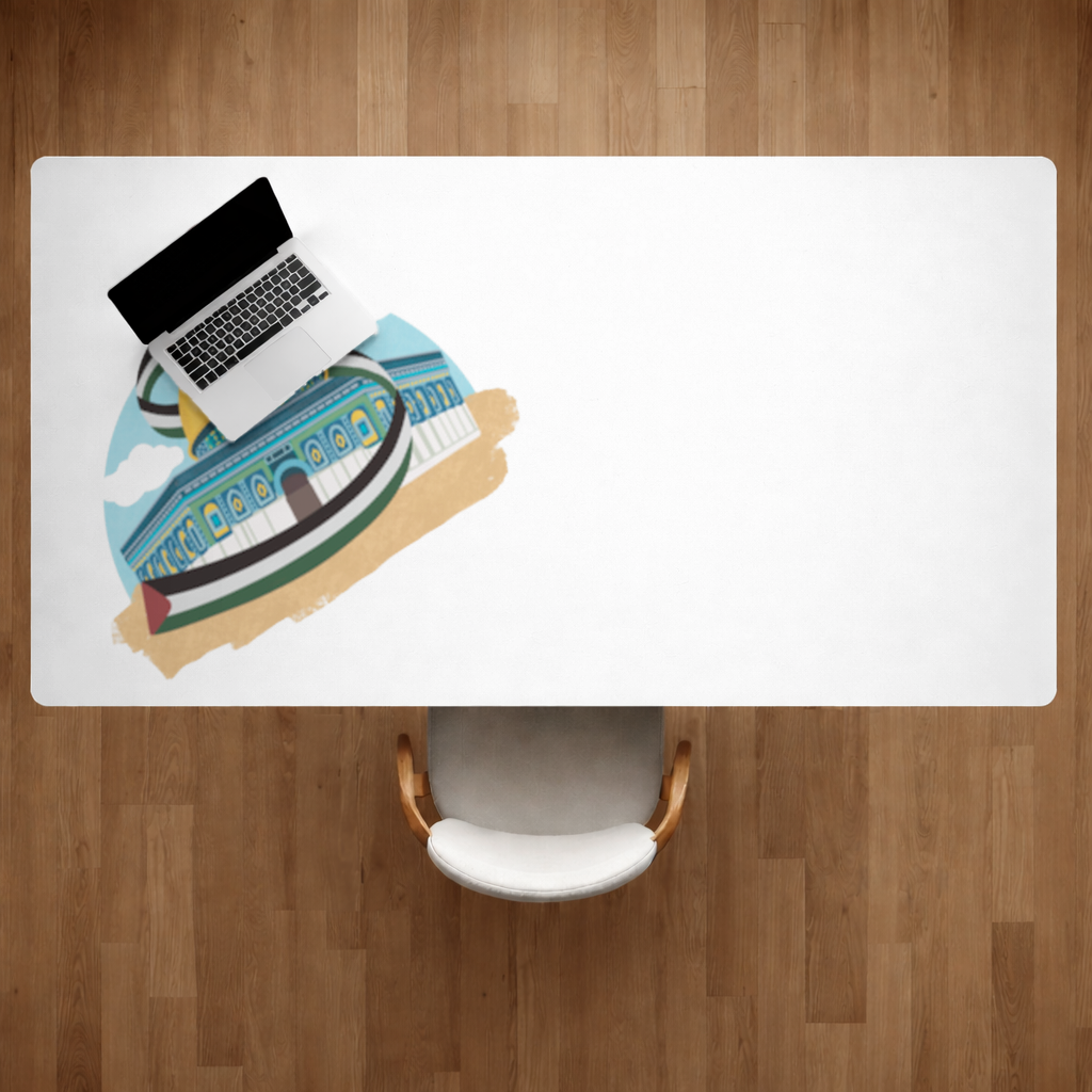 Kubbet-üs Sahra with the Palestinian flag and a heart Desk Pad