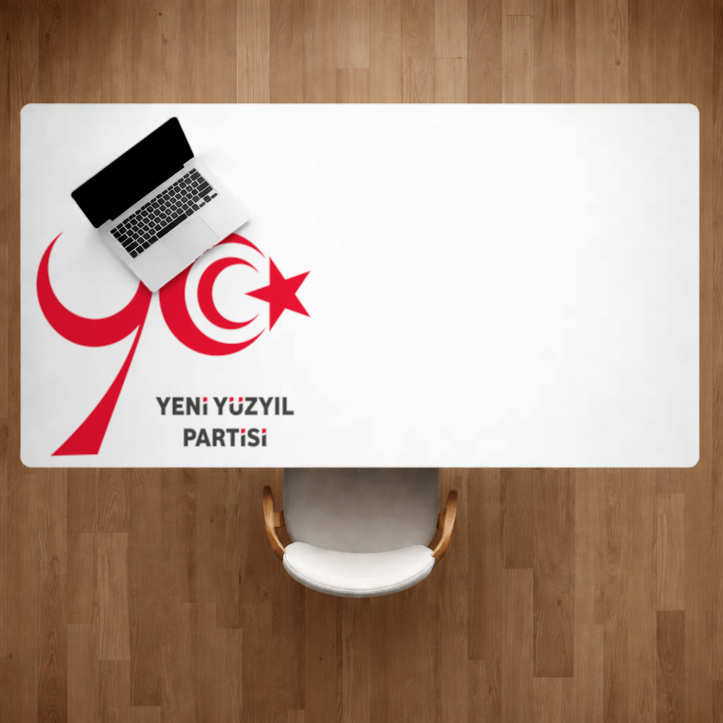 The Yeni Yüzyıl Party Logo on a White Background Desk Pad