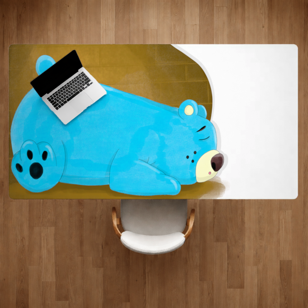 Blue teddy bear Pooli-Fairytale Character Desk Pad