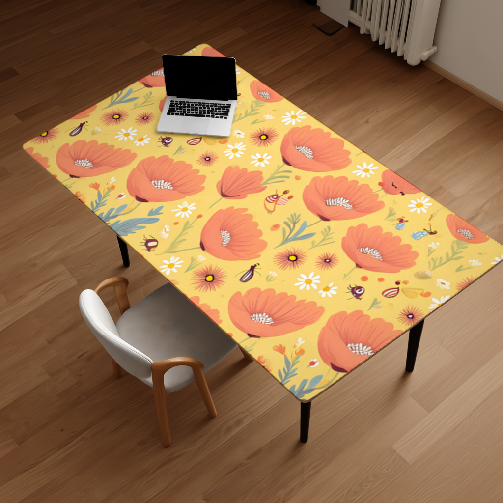 Floral Insect Pattern Colorful Design Desk Pad